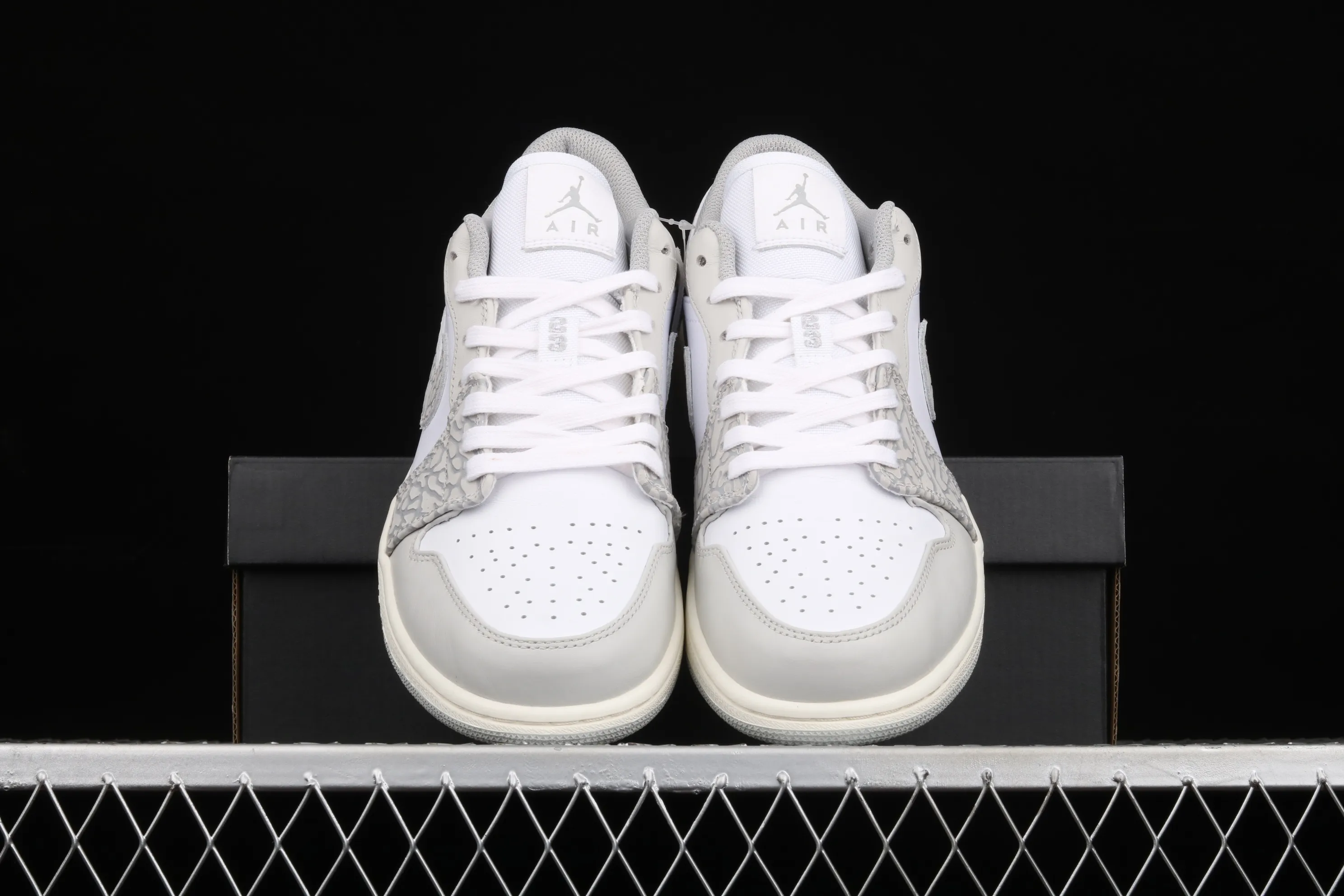 All categories Air Jordan Jordan series basketball shoes Air Jordan 1 Low G version pure original Air Jordan 1 Low Prm "Elephant Print" AJ1 Joe 1 low top white gray crackle pattern DH4269-100